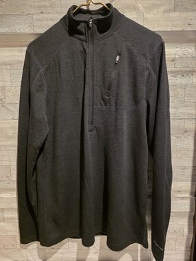 Men's Dark Charcoal Quarter-Zip Pullover Sweater
